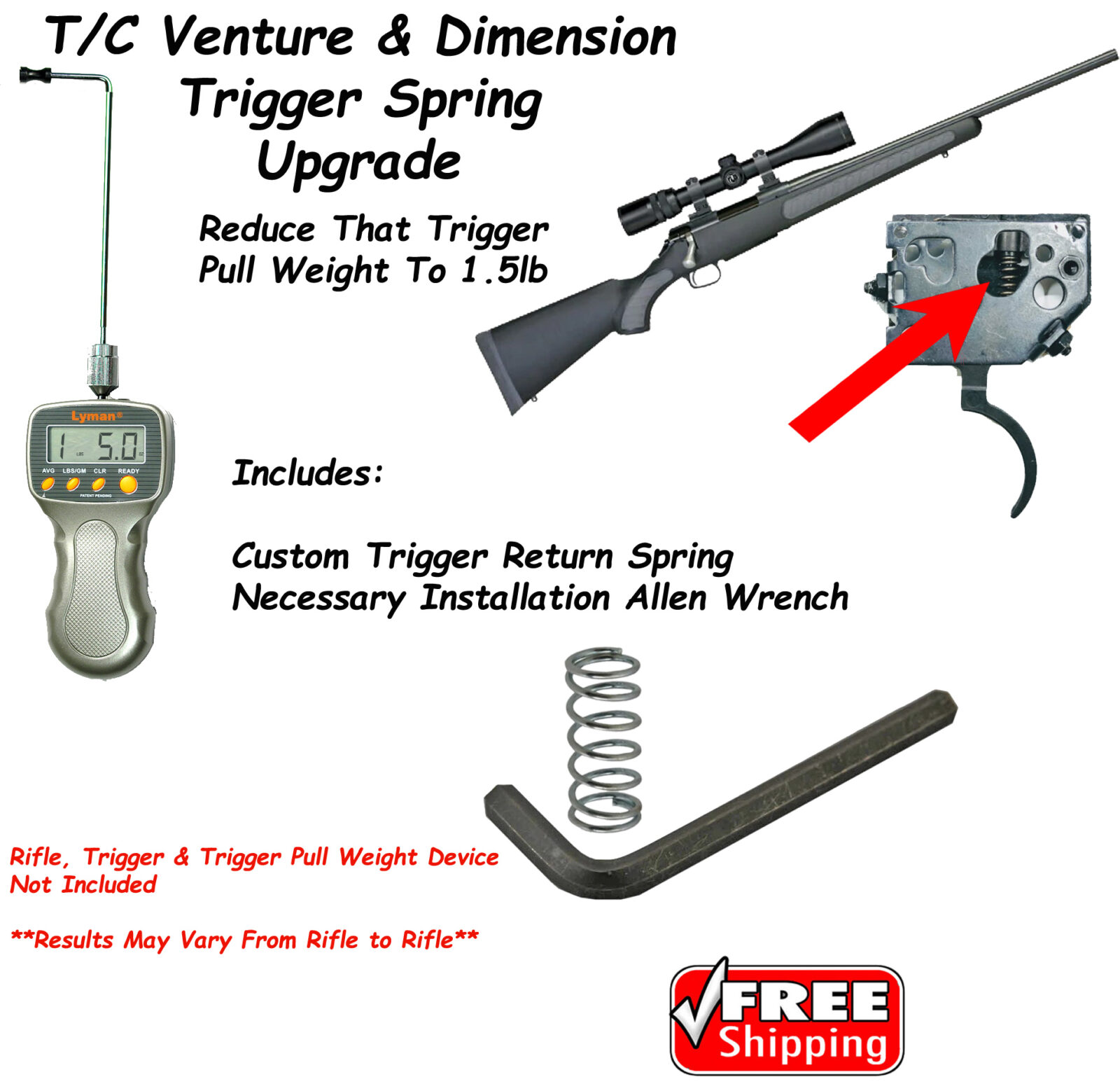 Thompson Center Venture & Dimension Lighter Trigger Return Spring 1.5